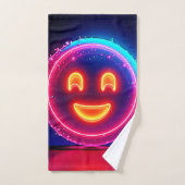 Neon Smile: Bright Happy Glow Design Bad Handdoek (Handdoek)
