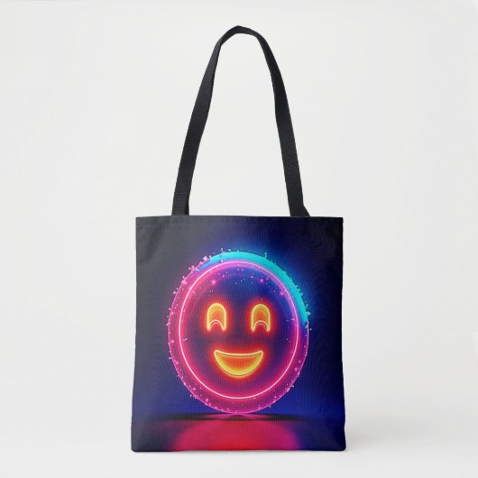 Neon Smile: Bright Happy Glow Design Draagtas (Voorkant)