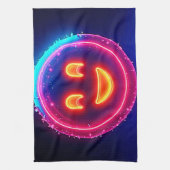 Neon Smile: Bright Happy Glow Design Theedoek (Verticaal)