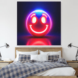 Neon Smile voor Happy Glow Canvas Afdruk