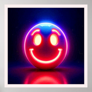Neon Smile voor Happy Glow Poster
