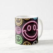 Neon Smiles & Sips Design tendance Café Mug (Devant droit)