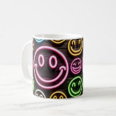 Neon Smiles & Sips Design tendance Café Mug (Devant gauche)