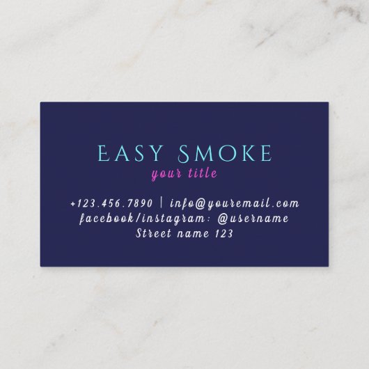 Neon Smoke Shop Carte de visite (Dos)
