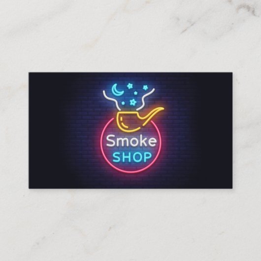 Neon Smoke Shop Visitekaartje (Voorkant)