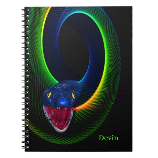 Neon Snake Personalized Notitieboek (Voorkant)