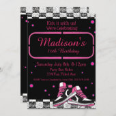 Neon Sneaker Verjaardag, Glitter Kaart (Voorkant / Achterkant)