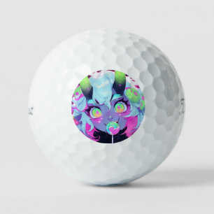 Neon Snoep Demon Monster Meisje Esthetisch Golfballen