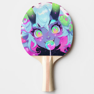 Neon Snoep Demon Monster Meisje Esthetisch Tafeltennisbatje