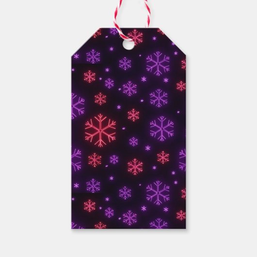 Neon Snowflakes Cadeaulabel (Voorkant)
