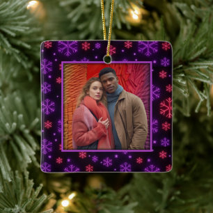 Neon Snowflakes Keramisch Ornament