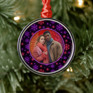 Neon Snowflakes Metalen Ornament