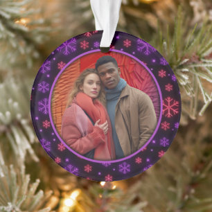 Neon Snowflakes Ornament