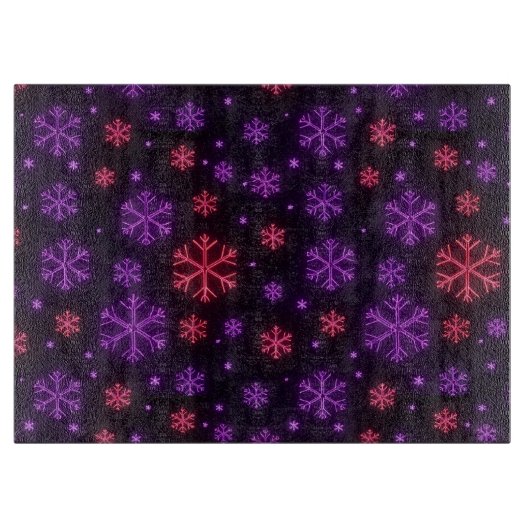 Neon Snowflakes Snijplank (Voorkant)