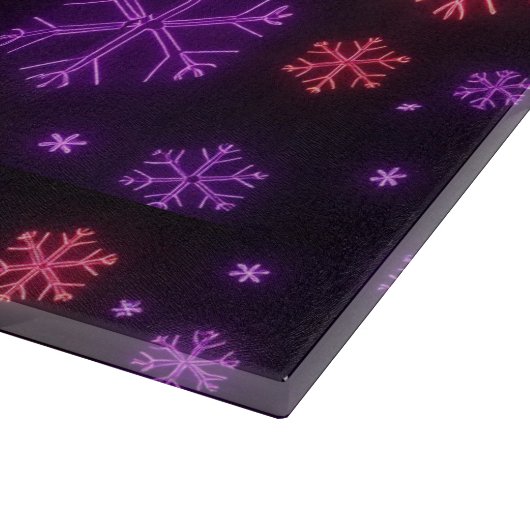 Neon Snowflakes Snijplank (Hoek)