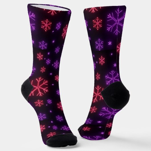 Neon Snowflakes Sokken (Gebogen)