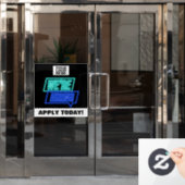 Neon solliciteer vandaag we zijn aan het inhuren Z Raamsticker (Kantoordeur)