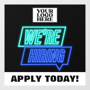 Neon Solliciteer Vandaag We Zijn Aan Hiring Zakeli Raamsticker