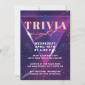 Neon Space Trivia Night Kaart (Voorkant)