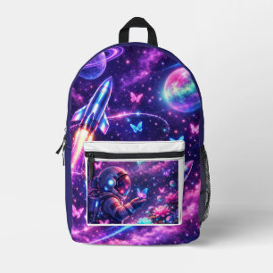 Neon Space Vlinder Stelsel Kunst Bedrukte Rugzak
