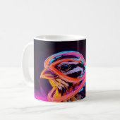 Neon Sparrow met gloeiende accenten Koffiemok (Voorkant links)