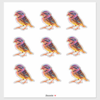 Neon Sparrow met gloeiende accenten Sticker