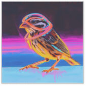 Neon Sparrow met gloeiende accenten Sticker (Voorkant)