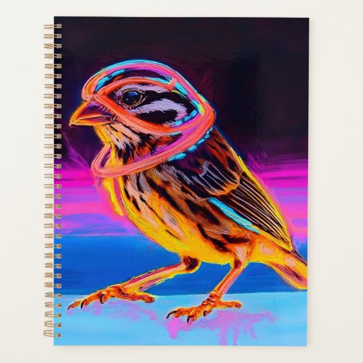 Neon Sparrow with Glowing Accents Planner (Voorkant)