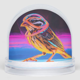 Neon Sparrow with Glowing Accents Sneeuwbol