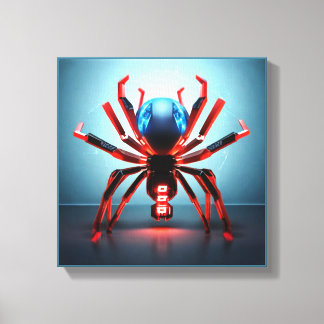 Neon Spider Art Canvas Afdruk