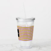 Neon Spiral Ribbon Stripes Monogram Aangepaste naa Acryl Drinkbeker (Links)