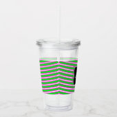 Neon Spiral Ribbon Stripes Monogram Aangepaste naa Acryl Drinkbeker (Rechts)