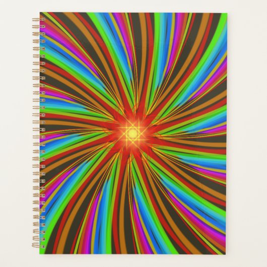 Neon Spiral Vortex – Vibrant Fractal Motion Design Planner (Voorkant)