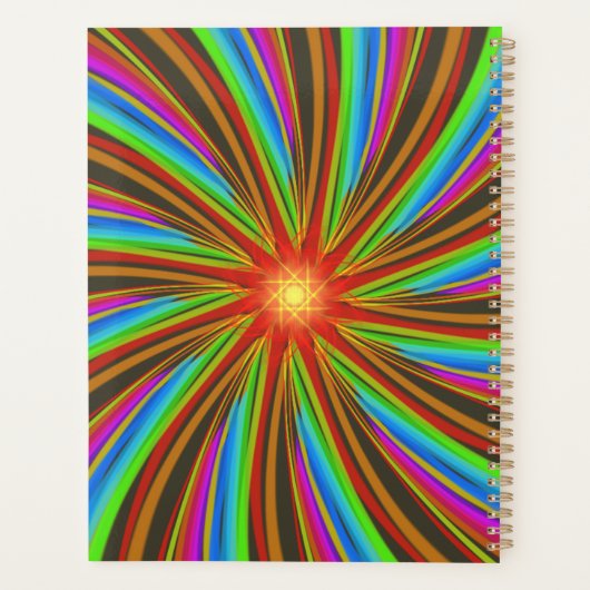 Neon Spiral Vortex – Vibrant Fractal Motion Design Planner (Achterkant)