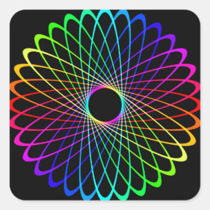 Neon Spiro Abstract Vierkante Sticker