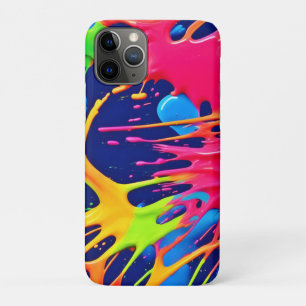 Neon Splatter: Abstracte levendige kunst iPhone 11 Pro Hoesje