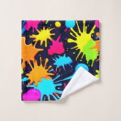 Neon Splatter Art : Expressionnisme Abstrait vibra (Gant de toilette)
