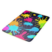 Neon Splatter Art: Levendig Abstract Expressionism Badmat (Gekanteld)