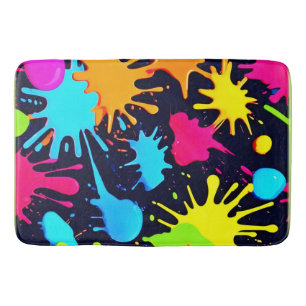 Neon Splatter Art: Levendig Abstract Expressionism Badmat