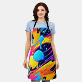 Neon Splatter Paint Art Schort (Gedragen)