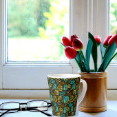 Neon Spooky Halloween Ghost Bats Pumpkins Patroon Latte Mok