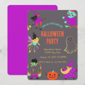 Neon Spooky Halloween Party Uitnodiging (Voorkant / Achterkant)
