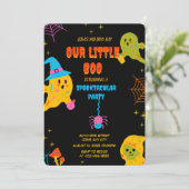 Neon Spooky verjaardagsfeestje uitnodiging (Staand voorkant)