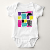 Neon Squares Retro Abstract Patroon Romper (Voorkant)