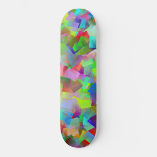 neon squares skateboard
