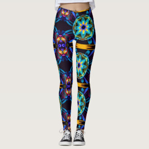 Neon Starburst-caleidoscoop Leggings