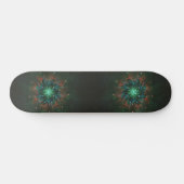 Neon Starburst Fractal – Glowing Green and Electri Skateboard (Horizontaal)