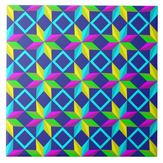 Neon Stars Keramische tegel Tegeltje (Voorkant)