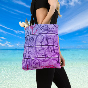 Neon Stedelijke Graffiti Stijl Boodschappentas Draagtas
