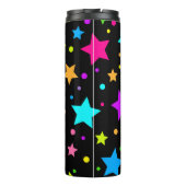 Neon sterren op zwart thermosbeker (Achterkant)